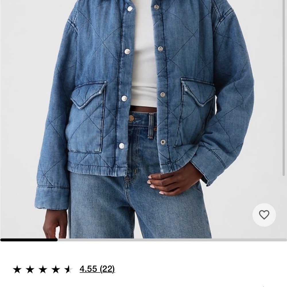 Gap quilted oversized denim shirt jacket